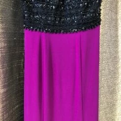 Something Blue Size 2 Magenta Temptation Poly-Spandex Highneck Sheath PROM
