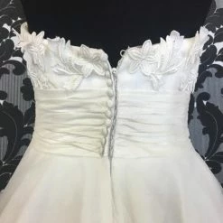 WEDDING DRESSES Size 12 Ivory Sincerity Tulle & Lace Strapless Tea Length Modified Sweetheart