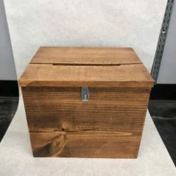 Something Blue Card Box Wood Dark Stain Size 12"x14"