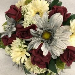 Something Blue Bouquet Floral Gray/Burgundy/Ivory Size 14" FLORAL DECOR