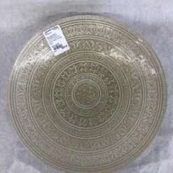 Something Blue DECOR Bowl Size 13"x2.5" Glass/Glitter Gold/White Round GLASSWARE