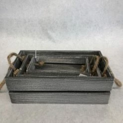 Something Blue Hobby Lobby Box Wood Gray Size 3pc CONTAINER DECOR