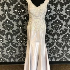 Something Blue Size 12 Dove Greay Rina Di Montella Floor Lace/poly Sleeveless FORMAL DRESSES FORMAL/MOTHER'S DRESSES