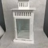 Something Blue Lantern Size 9.5"x9.5"x19" Metal/Glass White LANTERNS/BIRDCAGES DECOR