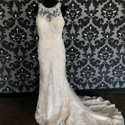 Something Blue Ella Rose BRIDGET BE283 Women's Wedding Dress Lace Sand/Ivory Size 14 WEDDING DRESSES