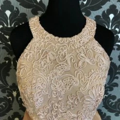 Something Blue Miss Kim 2173 Formal Lace/Satin Champagne Size XL FORMAL/MOTHER'S DRESSES