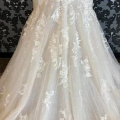 Something Blue WEDDING DRESSES Stella York 59458 Lace/Tulle Blush/ivory AS IS HOLES IN SKIRT/ STAINS ON LACE