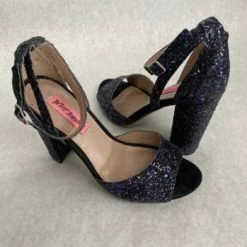 Something Blue NEW ARRIVALS Betsey Johnson Women's Shoe Glitter Black/Multi Size 7