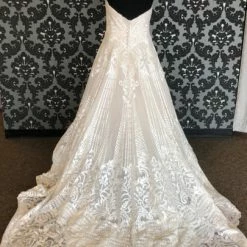 Something Blue Wedding Dress Size 16 Embroidered Lace Ivory/Champ Strapless Ballgown WEDDING DRESSES