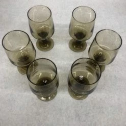 Something Blue DECOR Libbey Glassware Glass Smoke Size 5.75" Water Goblet GLASSWARE