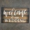 Something Blue Wedding His&Hers Sign Wood Brown/ivory Size 23.5"x13.5" SIGNS