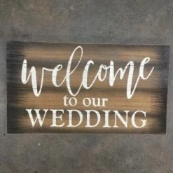 Something Blue Wedding His&Hers Sign Wood Brown/ivory Size 23.5"x13.5" SIGNS
