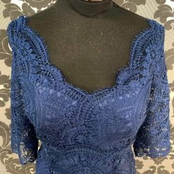 Something Blue FORMAL/MOTHER'S DRESSES Black Label By Jasmine M200014 Formal Lace Cobalt Size 8