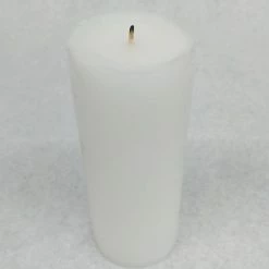 Something Blue Pillar Candle Wax White Size 7.25" CANDLES DECOR