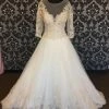 Size 12 Ivory Tulle W/ Gold Lace Accents Sophia Tolli 3/4 Sleeve Ballgown WEDDING DRESSES