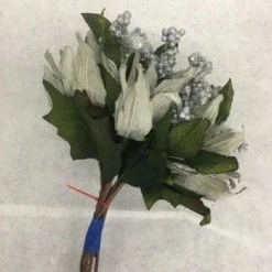 Something Blue Wedding Poinsettias Glitter Silver Size 6ct FLORAL DECOR