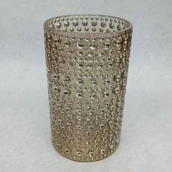 Something Blue Candle Holder Glass Blush/Gold Size 5" X 8" Cylinder VASES DECOR