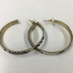 Something Blue Wedding Panache Ivory/Black Spotted Hoop Earrings