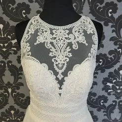 Something Blue Mori Lee Wedding Dress Tulle/Lace Ivory Size 4 A-line AS IS SMALL RUNS/STAIN