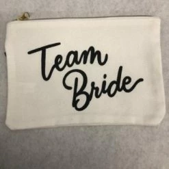 Something Blue NEW ARRIVALS Pouch Canvas Ivory/Black/Gold Size 9"x6.5" ACCESSORIES