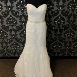 Something Blue Casablanca/Amare B069 Wedding Dress Lace/Beading Ivory/Silver Size 10