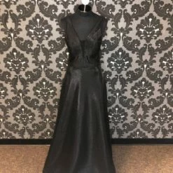 Something Blue Xtraordinary Size 11 BLack Shimmer Deep V Sleeveless A-line Prom Dress