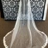 Something Blue Giselle Veil Tulle Light Gold Floral Lace