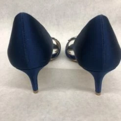 Something Blue NEW ARRIVALS Badgley Mischka Petrina Shoe Satin/Rhinestone Navy Size 7.5 SHOES