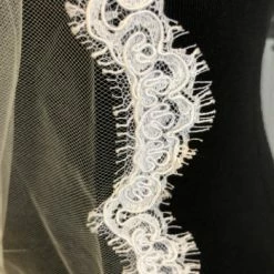 Something Blue Cathedral Ivory Tulle With Lace Edge Veil VEILS