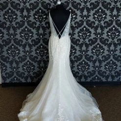 Something Blue WEDDING DRESSES Stella York 7266 Wedding Dress Size 12 Lace/Beading Ivory/Champ Sleeveless