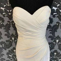 Something Blue Wedding Dress Size 8 Chiffon Ivory Strapless Fit & Flare WEDDING DRESSES