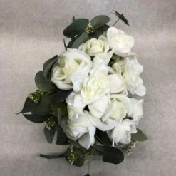 Something Blue DECOR Bouquet Floral White/Green Size 12" FLORAL