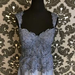 Something Blue Montage 218916 Women's MOB Lace/Chiffon Steel Blue Size 14 Floor