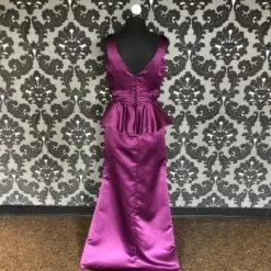 Something Blue FORMAL/MOTHER'S DRESSES Ambiance Women's MOB Satin Plum Size 12 Floor Short Sleeve