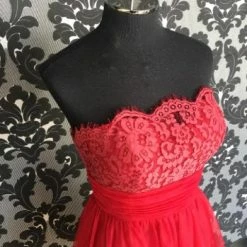 Something Blue Emma Mae Bridal Women's Formal Lace/Tulle Red Size 10 Cocktail