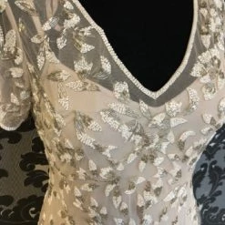 Something Blue FORMAL/MOTHER'S DRESSES Adrianna Papell Size 14 Beaded Tulle Nude FORMAL DRESSES