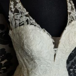 Something Blue Sincerity 44228 Wedding Dress Size 12 Lace/Tulle Ivory Illusion V-Neck WEDDING DRESSES