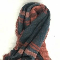 Something Blue Wedding Red & Navy Reversible Blanket Scarf