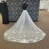 Something Blue NEW ARRIVALS Ivory Tulle With Lace Applique Detachable Train