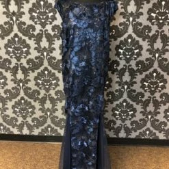 Something Blue Alex Evenings Women MOB Sequin Navy Size 22W FORMAL/MOTHER'S DRESSES