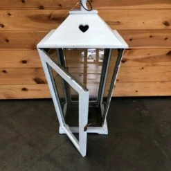 Something Blue DECOR PICK UP ONLY - Lantern Size 15.5"x29" Wood White LANTERNS/BIRDCAGES