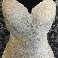 Something Blue Wedding Mori Lee Women's Ivory/ Champagne Lace And Tulle Ballgown Wedding Dress Size 12