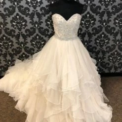 Something Blue WEDDING DRESSES Mori Lee ML2815 Wedding Dress Chiffon/Beaded Light Gold Size 10