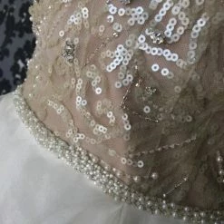 Size 12 Prosecco Wtoo Organza Thin/Beaded Ballgown V-Neck WEDDING DRESSES