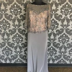 Something Blue Size 20W Smoke Montage 115963W Floor Lace Half Sleeve FORMAL/MOTHER'S DRESSES