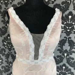 Something Blue WEDDING DRESSES Perfioni Couture Women Champagne Satin Ivory Glitter Patterned Size 10