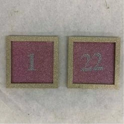 Something Blue Table Numbers Glass/Metal Pink/gold Size 1-22 SIGNS DECOR
