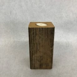 Something Blue Tea Light Holder Wood Size 6" WOOD DECOR