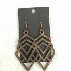 Something Blue Earrings Wood Dark Stain Jewelry