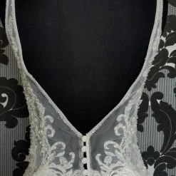 Something Blue Stacy's Wedding Dress Size 4 Crepe/Beaded Ivory Highneck Fit & Flare WEDDING DRESSES